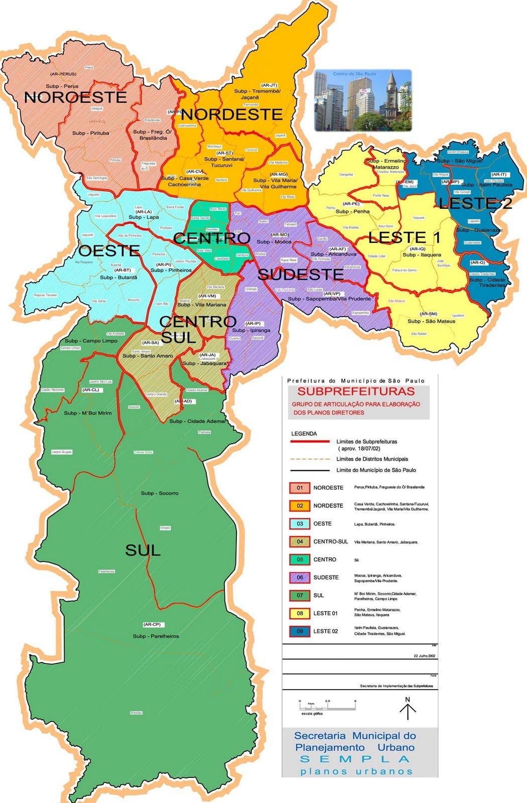 Carte zonas São Paulo