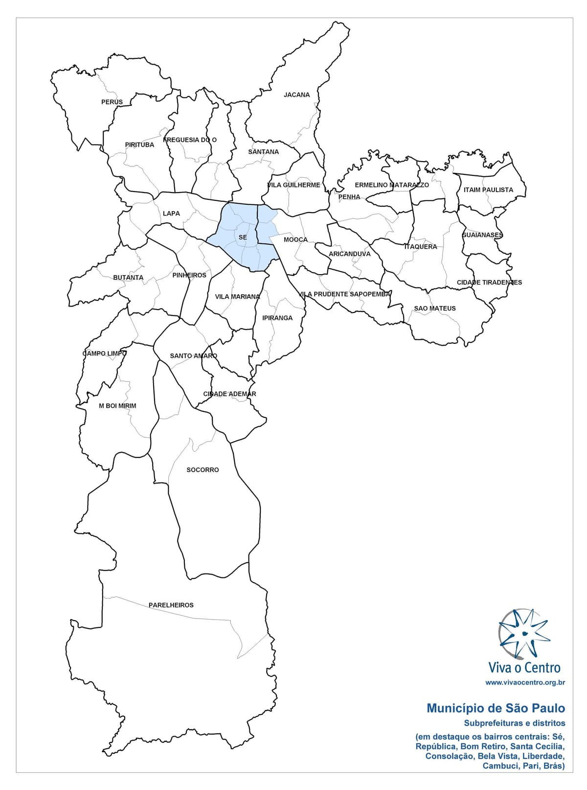 Carte zone Central São Paulo