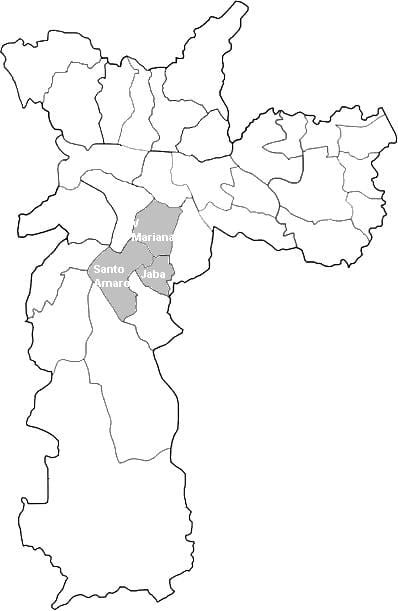 Carte zone Centro-Sul São Paulo