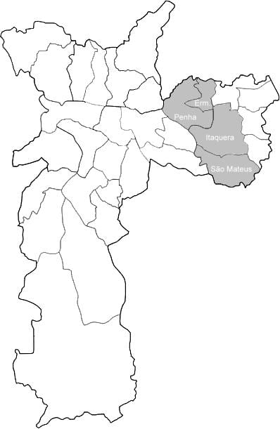 Carte zone Leste 1 São Paulo