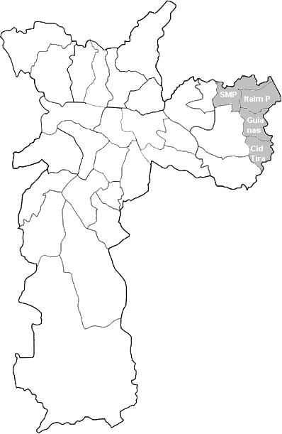 Carte zone Leste 2 São Paulo