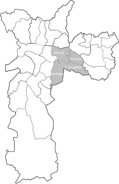 Carte zone Sudeste São Paulo