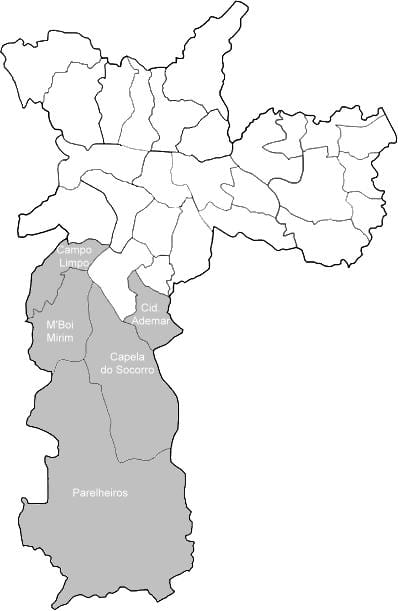 Carte zone Sul São Paulo