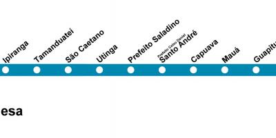 Carte de CPTM São Paulo - Ligne 10 - Turquoise