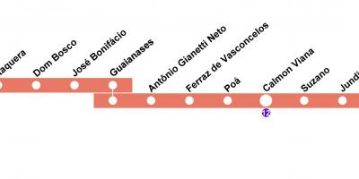 Carte de CPTM São Paulo - Ligne 11 - Coral