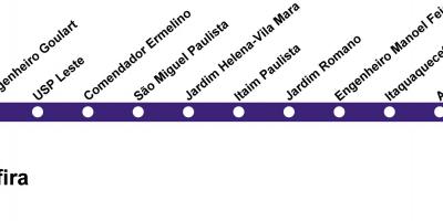 Carte de CPTM São Paulo - Ligne 12 - Sapphire