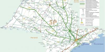 Carte de l'autoroutes São Paulo