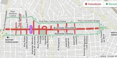 Carte de l'avenue Paulista São Paulo