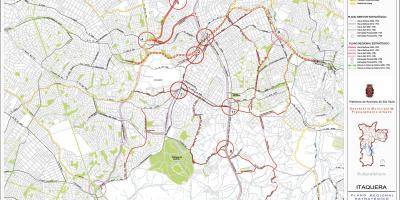 Carte de l'Itaquera São Paulo - Routes