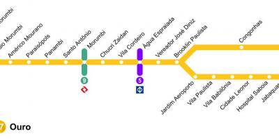 Carte du Monorail São Paulo - Ligne 17 - Or