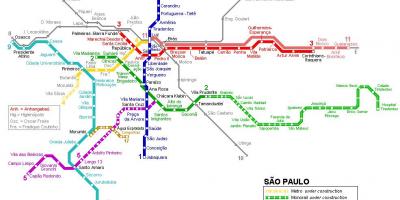 Carte du Monorail São Paulo