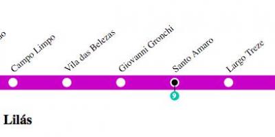 Carte du métro São Paulo - Ligne 5 - Lilas