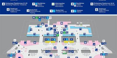 Carte du terminal de bus Tietê