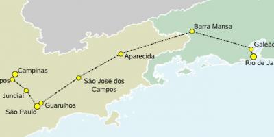 Carte du train à grande vitesse São Paulo