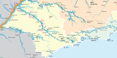 Carte fleuves São Paulo