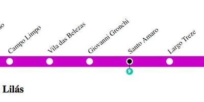 Carte métro São Paulo - Ligne 5 - Lilas