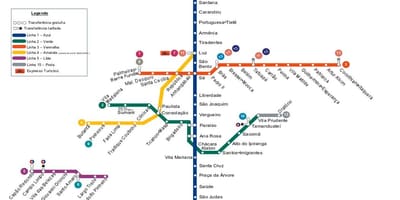Carte métro São Paulo