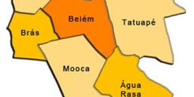 Carte Mooca sous-préfecture