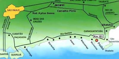 Carte playas São Paulo