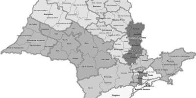 Carte São Paulo noir et blanc