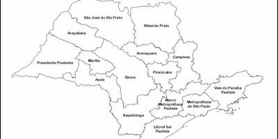 Carte São Paulo vierge - noms régions