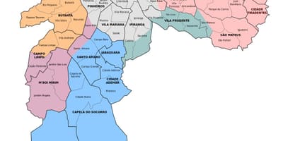 Carte zones administratives São Paulo